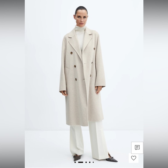 Mango handmade oversized wool coat XXS Light Pastel Grey Ref. 57025138 - Picture 2 of 9